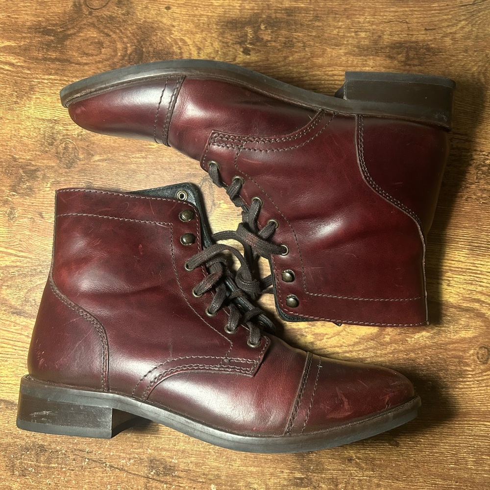Thursday oxblood Burgundy Captain Leather Boots size 9b